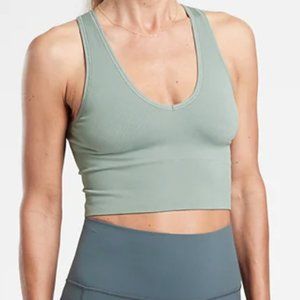 Athleta Aurora Seamless Crop Rib Tank Minimalistic Grey XS